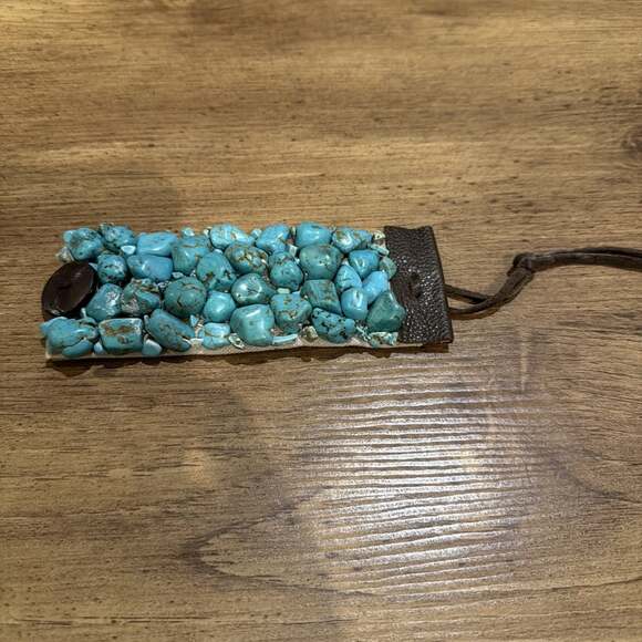 Lucky Brand Jewelry - LUCKY BRAND Womens Bracelet 6” Faux Turquoise Leather Button Southwestern Style